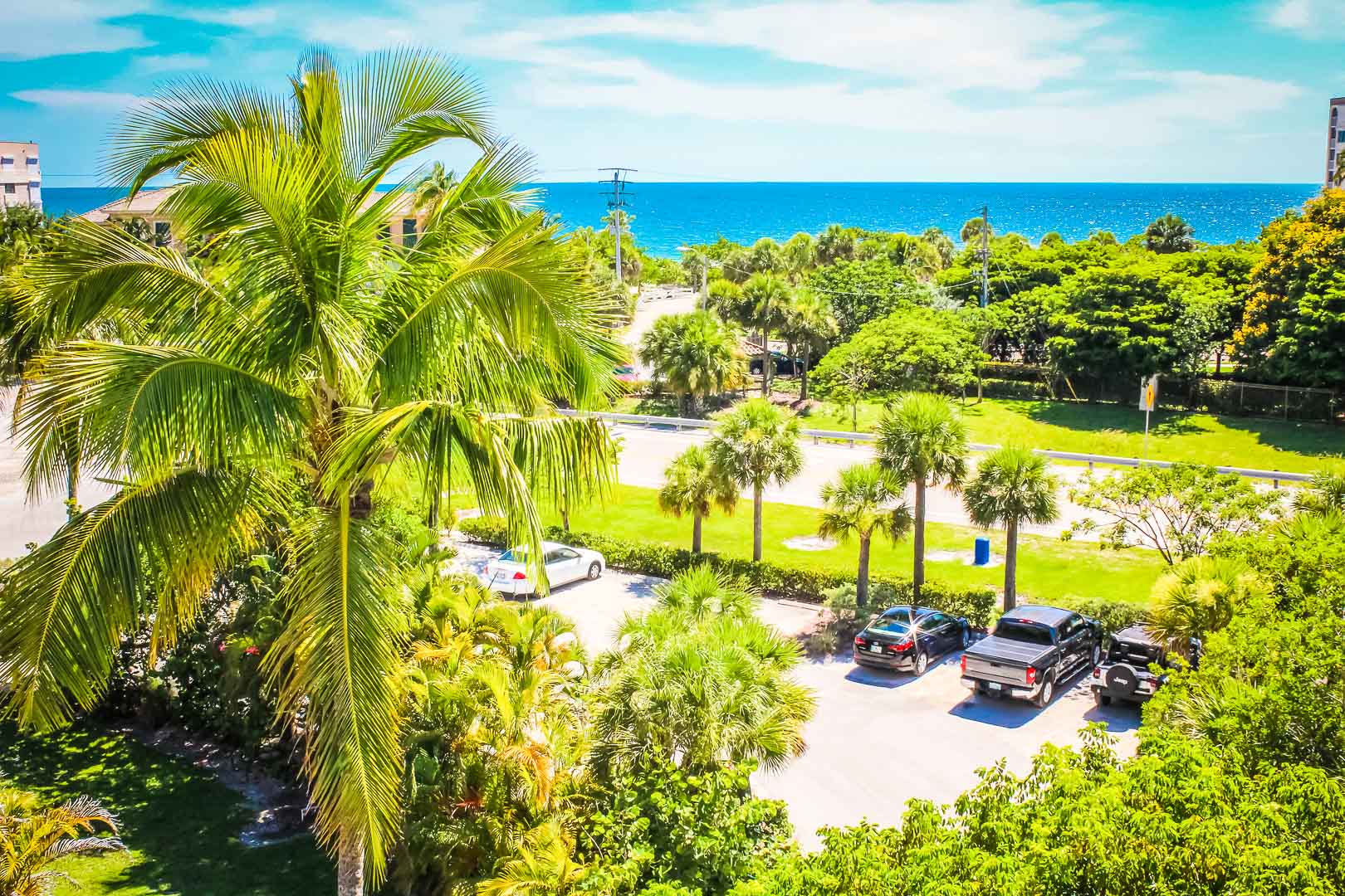 A nature filled view to the beach at VRI's Bonita Resort and Club in Florida.